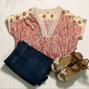 NWT Free People Cropped Floral Top